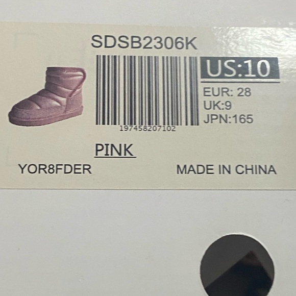 NIB Dream Pairs Girl Pink Snow Boots size 10 - Picture 2 of 4